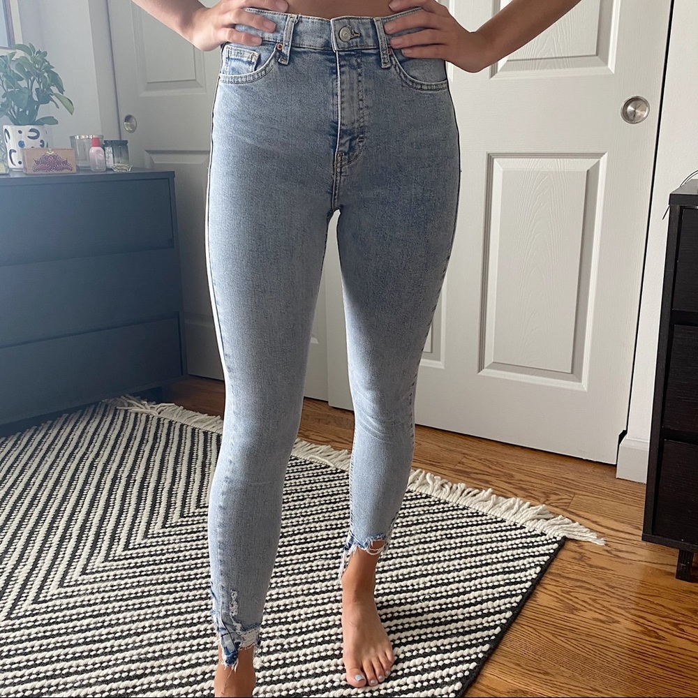 Topshop Skinny Jeans w/ Raw Hem